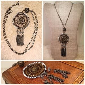 Metal Dream catcher inspired necklace